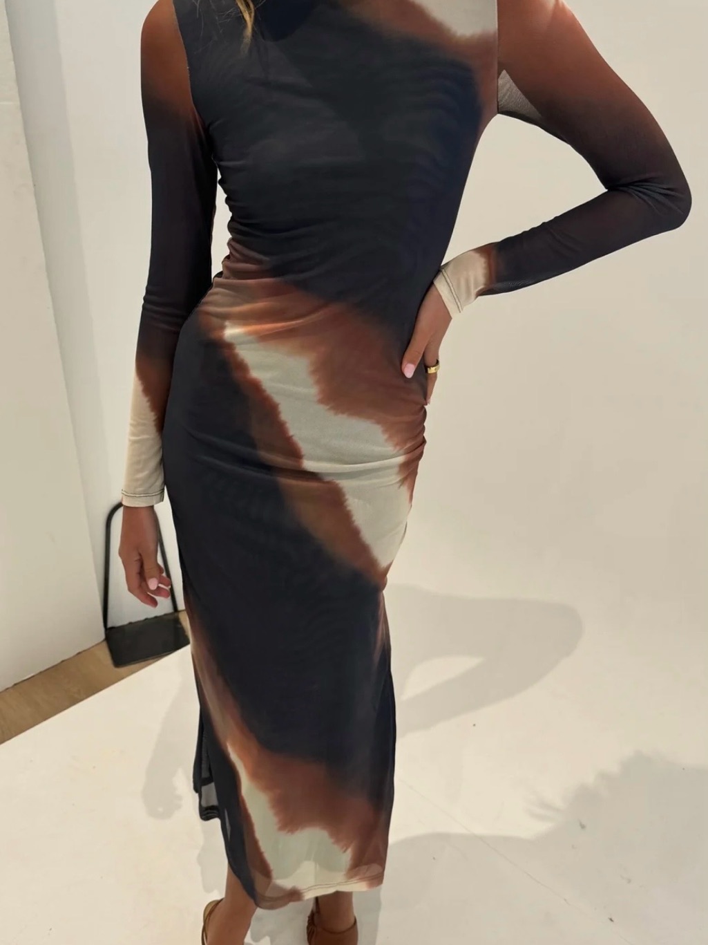Bronze Snake Women’s Amaya Midi Dress Mars Size Medium New With Tags Mesh Lined — image 3 of 8